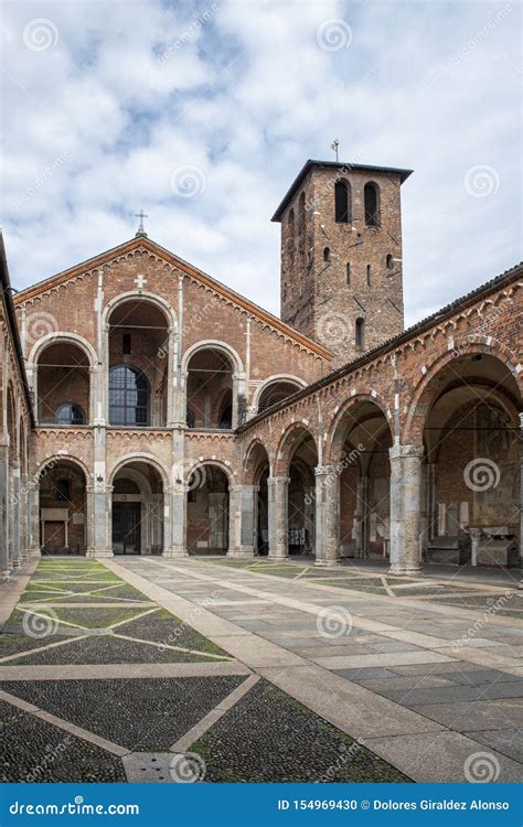 Basilica of Saint Ambrose in Milan, Italy Stock Photo - Image of roman ...