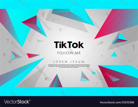 Creative trends tik tok background with geometric Vector Image