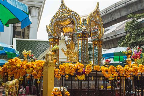 Bangkok Four Face Buddha : The Erawan Shrine In Bangkok Thailand Stock ...