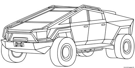 Tesla Cybertruck Coloring page Printable