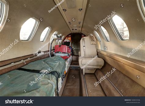 Empty Interior Ambulance Airplane Pair Stretchers Stock Photo 1028319106 | Shutterstock