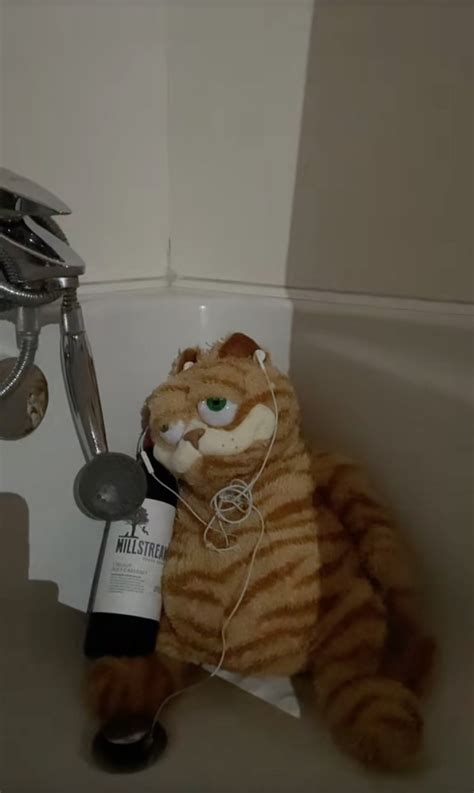 Sad Garfield toy vibing to gloomy music is TikTok influencer