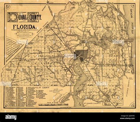 Map of Duval County, 1906, by Roland Woodward Stock Photo - Alamy