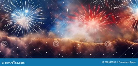 Fireworks Background for Independence Day Stock Illustration - Illustration of patriotism ...