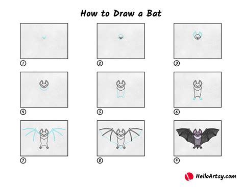 How to Draw a Bat - HelloArtsy