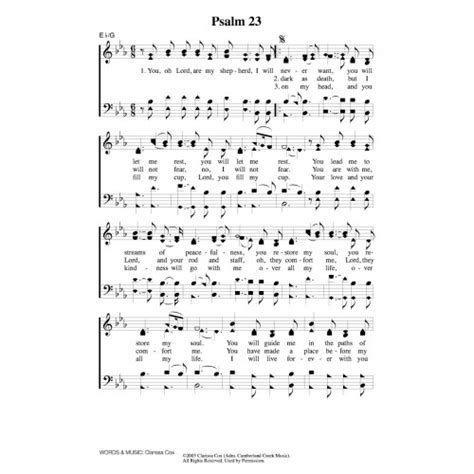 Psalm 23 -Cox-PDF Song Sheets