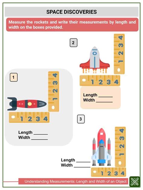 Measurements Length and Width of an Object Math Worksheets