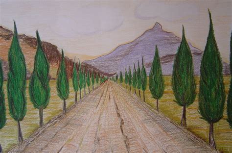 Perspective Landscape Drawing at PaintingValley.com | Explore ...