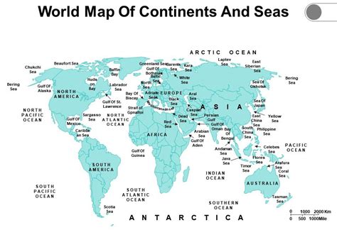 World map of continents and seas | Presentation Graphics | Presentation PowerPoint Example ...