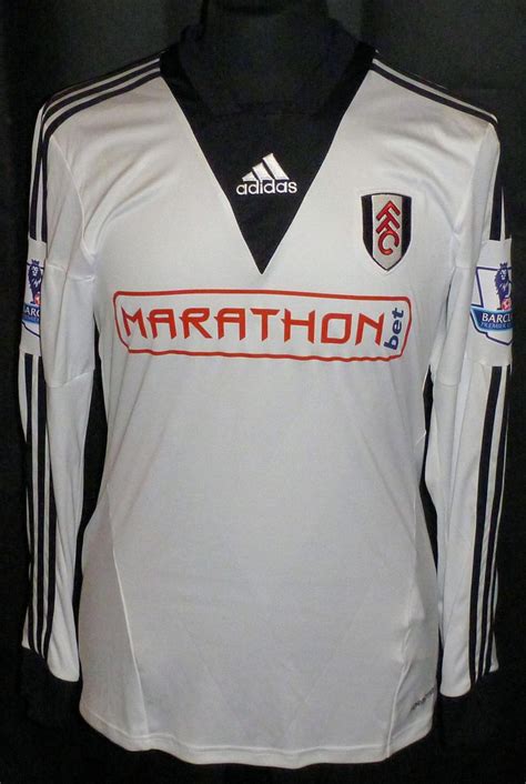 Fulham Home football shirt 2013 - 2014. Sponsored by Marathon Bet