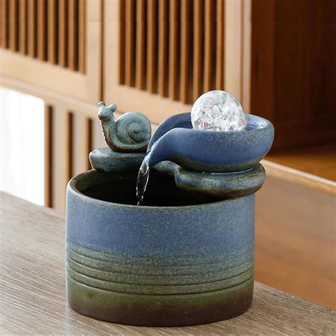 Amazon.com: Ceramic Tabletop Fountain for Indoor and Home Decoration Table Desk Office Patio ...