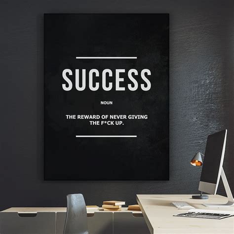 Success Noun Canvas Print Motivational Wall Art Office Decor | Etsy