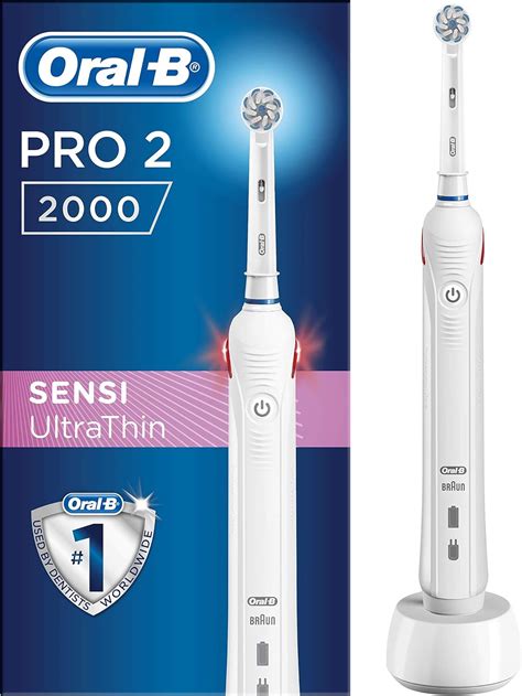 Oral-B Pro 2 2000S Sensi UltraThin Electric Rechargeable Toothbrush, 1 Handle, 2 Modes: Daily ...