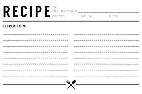 Free Printable 4X6 Recipe Card Template - Cards Design Templates