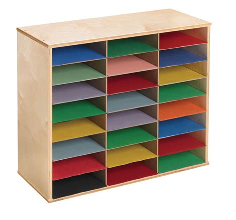 Classroom Select Storage Organizer, 24 Shelves, 29 x 12 x 24 Inches, Natural Wood Exterior