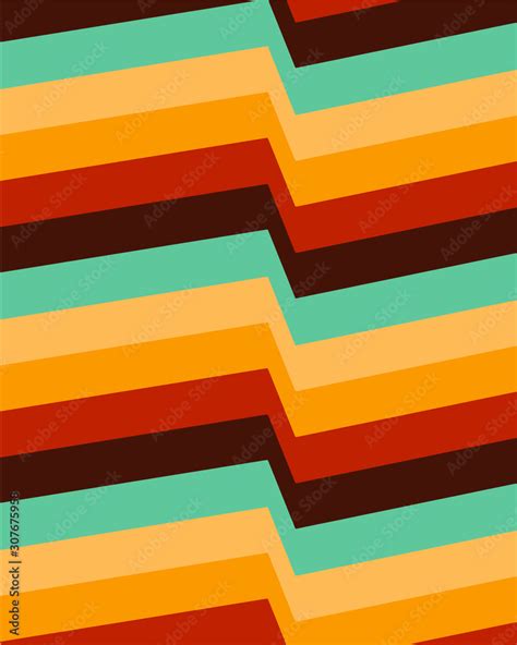 Retro color palette background geometric lines seventies inspired wallpaper Stock Vector | Adobe ...