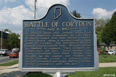 Indiana Historical Plaque - Battle of Corydon (31.1966.1) | Corydon, Indiana, Indiana travel