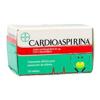 CARDIOASPIRINA 81 mg CAJA x 30 TABLETAS | Aliviomeds