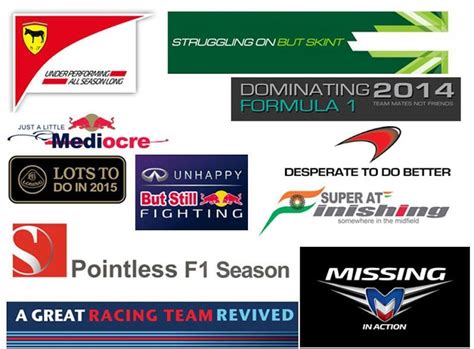 A season review in logos. | F1 season, Formula 1, Racing team