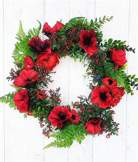 Remembrance Wreath Poppy Wreath Front Door Wreath Poppy Day - Etsy Canada