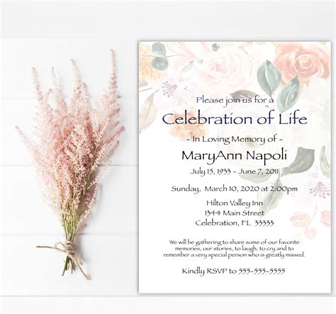 celebration of life invitations Celebration of life invitations with a ...