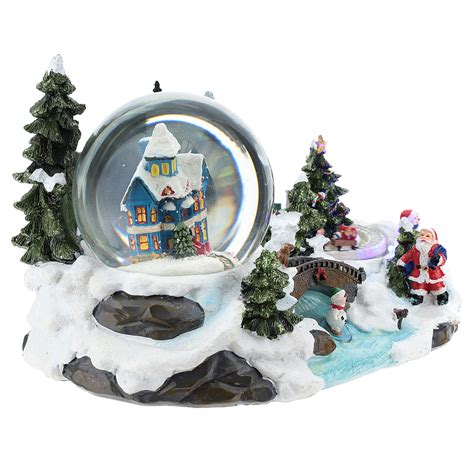 Christmas village with snow globe and train 15x25x15 cm | online sales ...