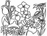 Flower Garden Coloring Page & book For Kids sketch template