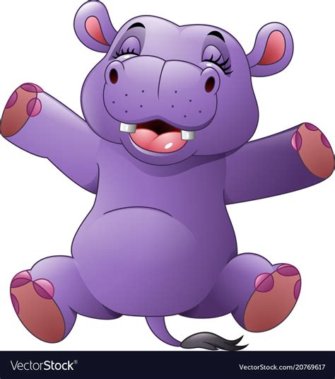 Cartoon funny hippo Royalty Free Vector Image - VectorStock