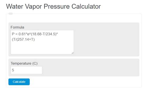 Water Vapor Pressure Calculator | Formula | - Calculator Academy