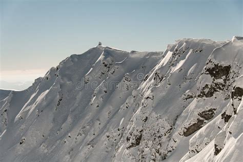 Awesome Beautiful Aerial View of Winter Mountain Range Snow-capped with ...