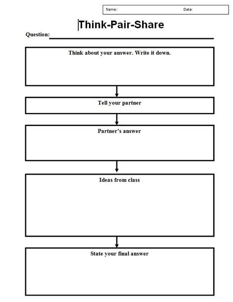 think pair share worksheet - Google Search | Learning strategies ...