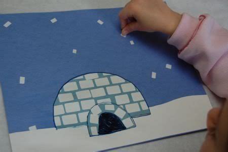 Fun Igloo Picture, using 1/2" x 3/4" labels Winter Crafts Preschool, Preschool Art Projects ...