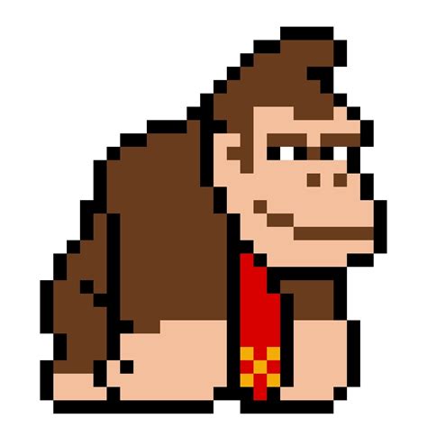 8 bit donkey kong grid pixel art Donkey kong - Pixel Art Grid