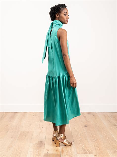 Psophia Drop Waist Dress Emerald