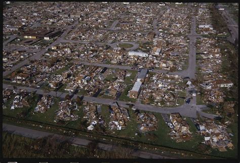 The damages caused by Hurricane Andrew, the last Category 5 storm to slam the U.S., 25 years ago