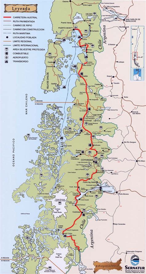 Map Of Carretera Austral Chile - Printable Maps Online