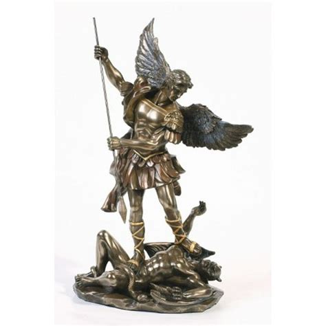 Saint Michael Archangel Statue With Spear St Michael San Miguel Arcangel Desktop Statue ...