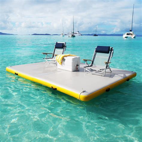 The Inflatable Floating Dock - Hammacher Schlemmer