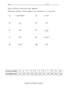 Free Rational And Irrational Numbers Worksheet firgold