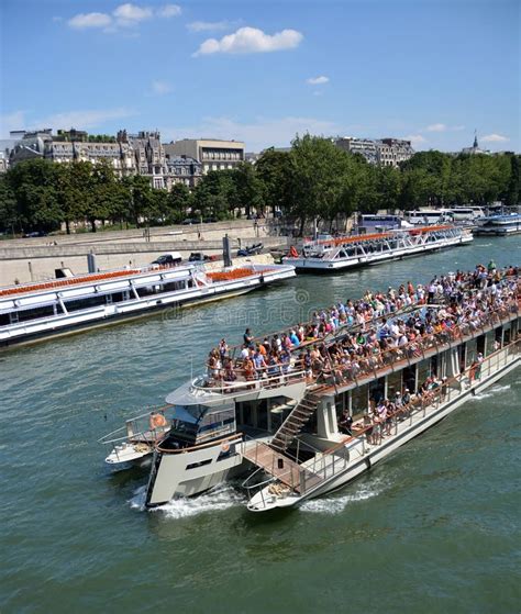 Tourists on a Seine River Boat Tour of Paris, France. Editorial Stock Image - Image of ...