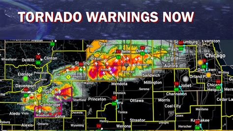 TORNADO Warnings right now, with dangerous weather forecast for the Chicago area now. - YouTube