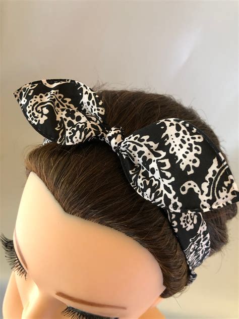 Black and White Bow Knotted Headband, Turban Headband, Fabric Headband, Sports/Yoga headband ...