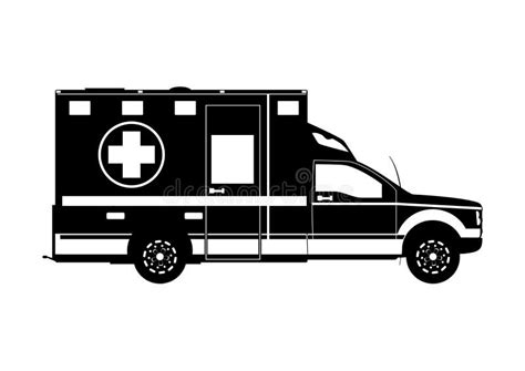 Ambulance silhouette. stock vector. Illustration of silhouette - 163763567