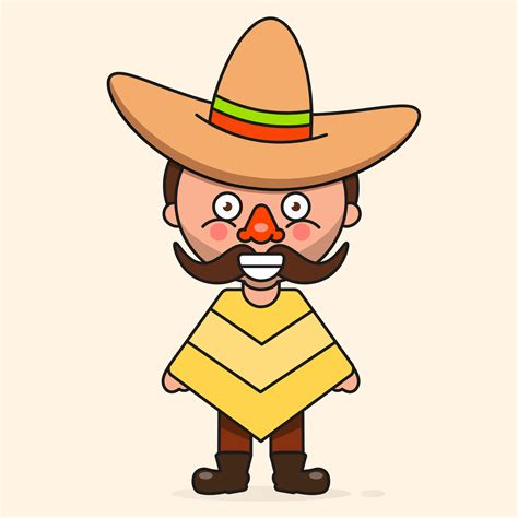 Mexican cartoon Man, Ready For Your Design, Greeting Card, Banner. Vector 632816 Vector Art at ...