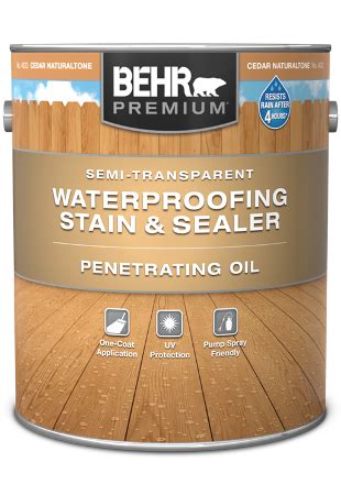 BEHR PREMIUM #ST-533 Cedar Naturaltone Semi-Transparent Penetrating Oil-Based Exterior ...