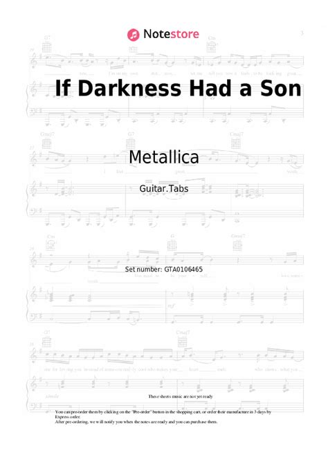 If Darkness Had a Son tabs guitar in Note-Store.com | Guitar.Tabs SKU GTA0106465