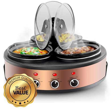 The 10 Best Tru Triple Slow Cooker Buffet Server Set Silver - Home Creation