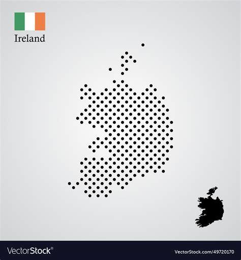 Ireland map silhouette halftone style Royalty Free Vector