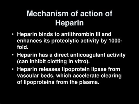 Heparin Mechanism Of Action Ppt