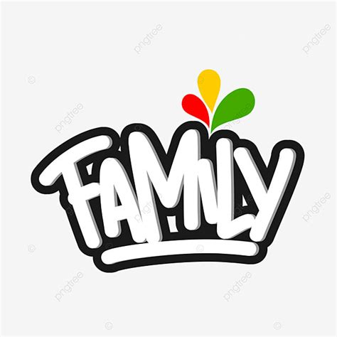 Families Clipart Transparent Background, Family Logo Vector, Social Media, Hand Drawn, Lettering ...